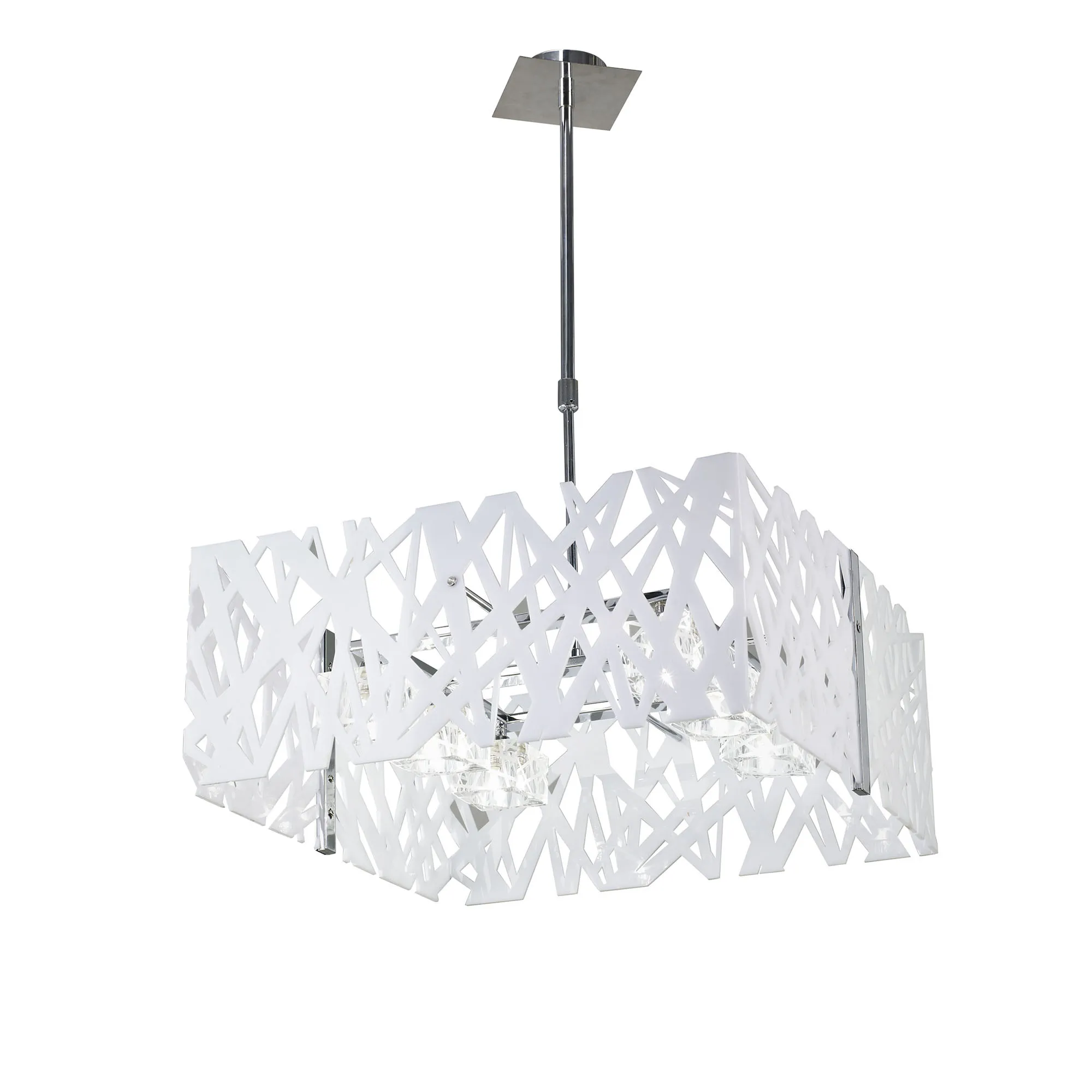 M1260  Tokio Square Telescopic 6 Light Gloss White